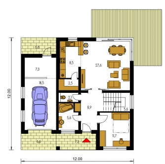 Mirror image | Floor plan of ground floor - TENUITY 502